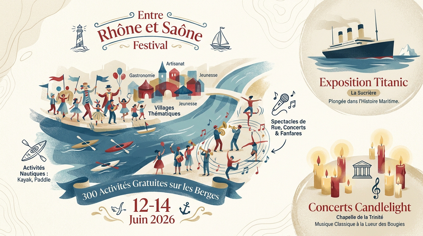 Festival Entre Rhône et Saône sur les quais de Lyon avec animations culturelles