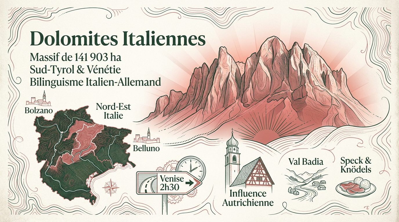 Sommets escarpés des Dolomites italiennes