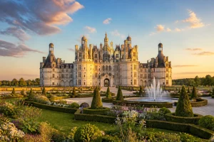 Chateau de la loire au coucher du soleil