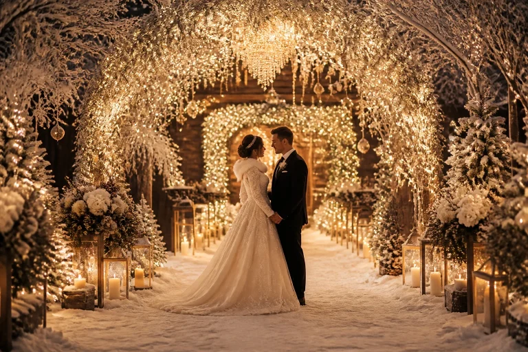 Idées de mariage d’hiver : ambiance féerique et chaleureuse
