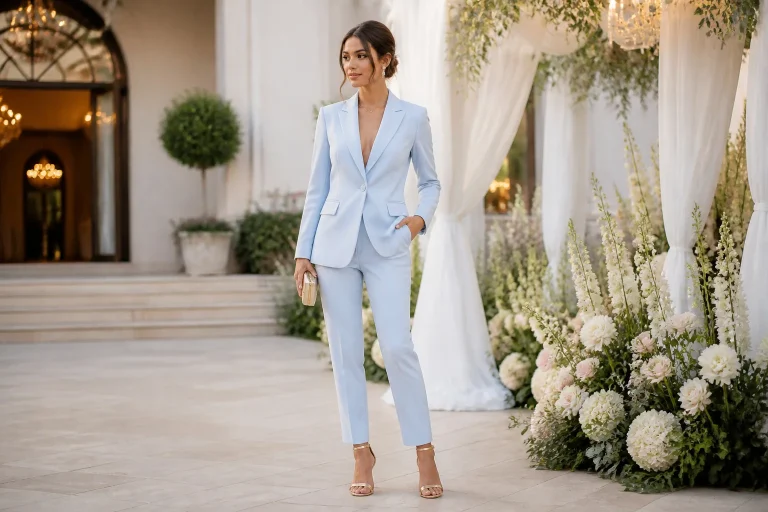 Le tailleur femme s’impose pour un mariage chic