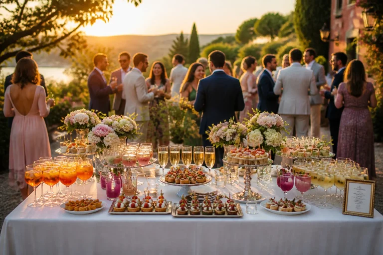 Apéritif de mariage : rythme, quantités et saveurs idéales