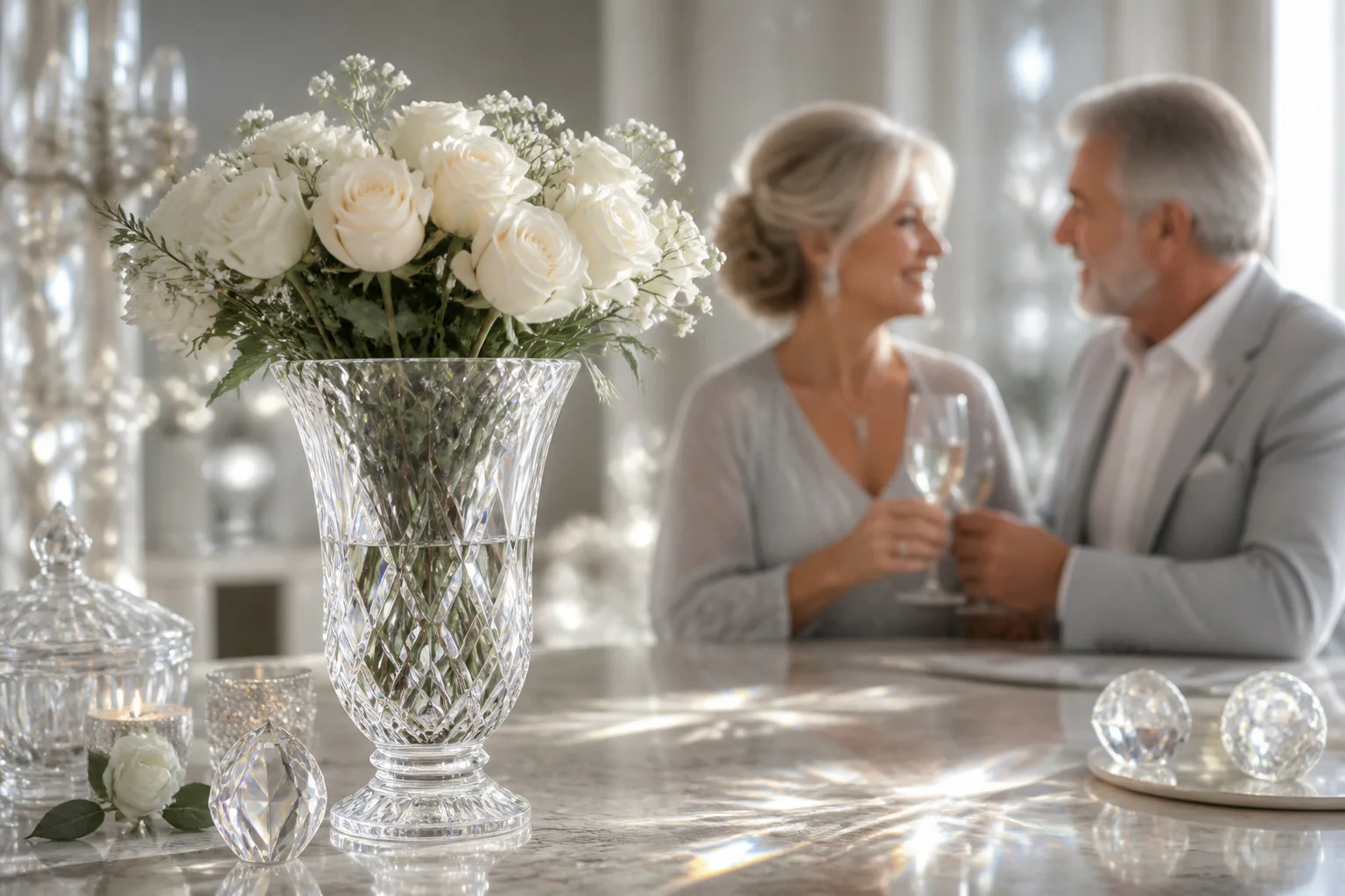 Cadeau 15 ans de mariage : offrez des éclats de cristal